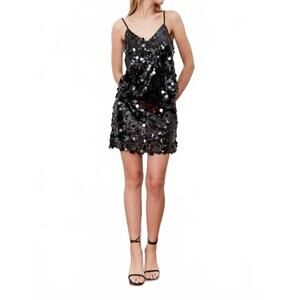 NEW DÈLUC nandina sequin mini skirt in black